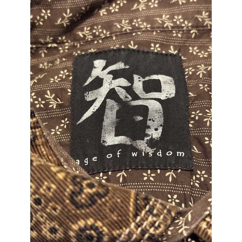 Age of Wisdom Shirt Mens XL Brown Paisley Corduroy Pearl Snap Western Button Up - Picture 5 of 8